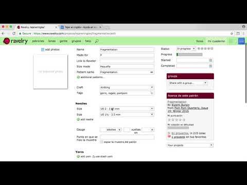 Ravelry: cómo crear un proyecto