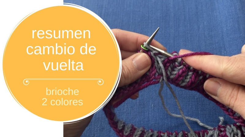 Brioche 2 colores en circular – resumen cambio de vuelta